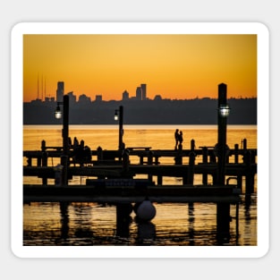 Sunset Lovers in Marina Park Golden Hour Sticker